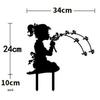 Modern Art Metal Silhouette: Little Girl Garden Stake
