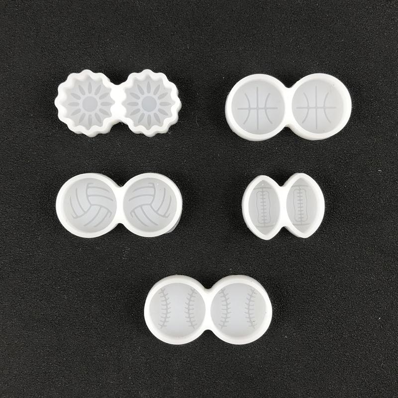 Rugby Baseball Sunflower Earring Silicone Mold Suitable for Epoxy Resin Diy Craft Pendant Stud Earrings Jewelry Making