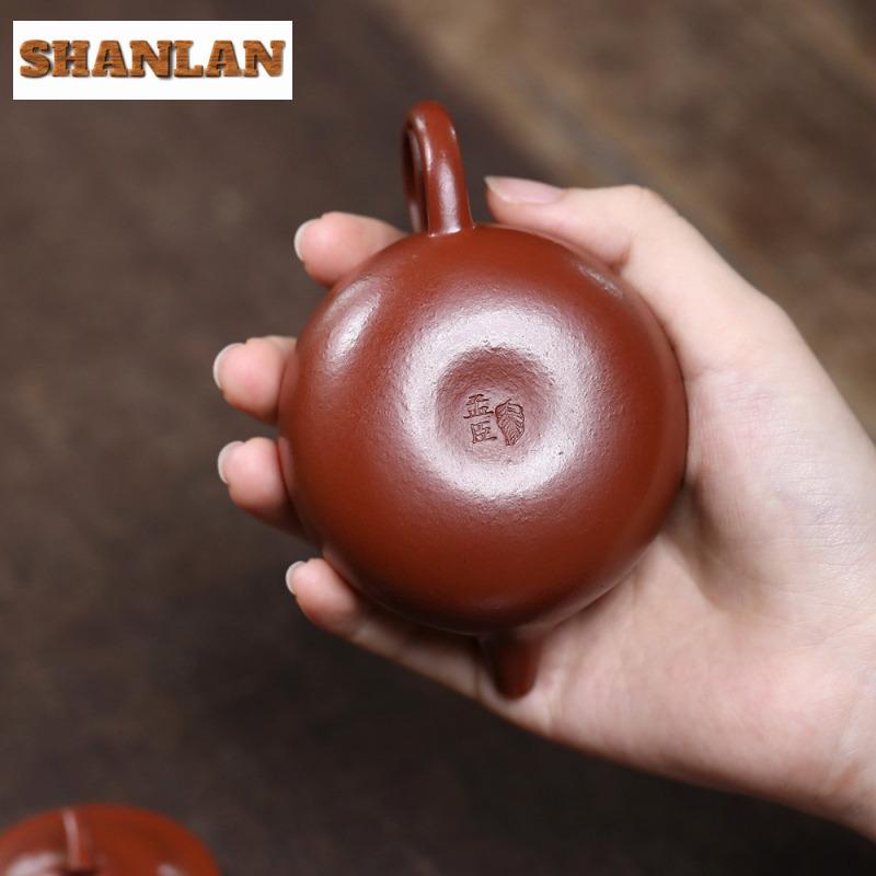 130ml Creative Yixing Purple Clay Teapots Handmade Eggplant Pot Raw Ore Zhu Mud Kettle With Infuser Zisha Tea Set Cha Supplies
