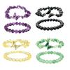 Natural Stone Bead Butterfly Bracelet for Women, Healing Stone Beaded Stretch Bracelet, Calming Spiritual Jewelry Gifts