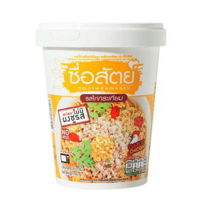 Suesat Cup Instant Noodle Aglio Pollo Sapore, No MSG, 65 gx 6 pz - Thai Food
