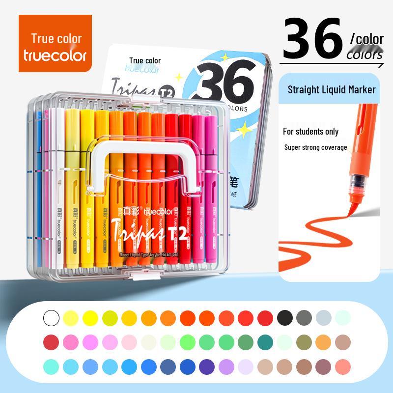 Echter Farbe Weiche Spitze Flüssigmarker: Schichtbarer, Deckender, Waschbarer Acryl-Pinsel für Grundschüler