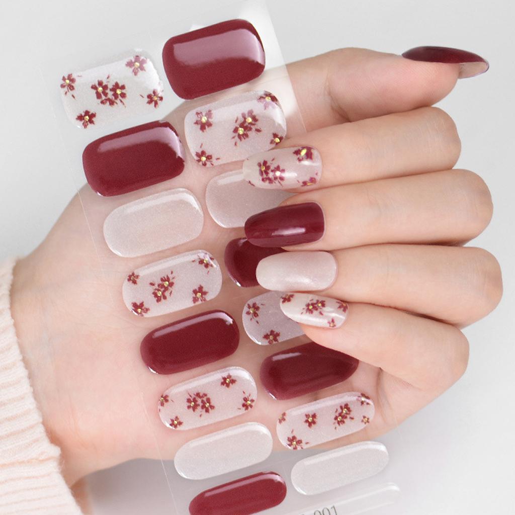 Fashionable Semi Cured Gel Nail Decals That Harden Under Lamp For Salon Quality Results Nail Art Stickers Decoration