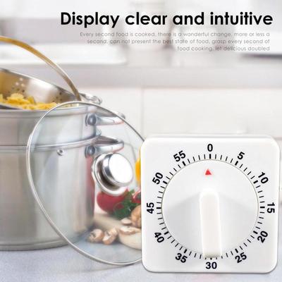 Kitchen Timer Square Mechanical Alarm Timer 60 Minutes Stopwatch Gadgets Visual Countdown Timer D7A3