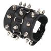 Adjustable Punk Wristband Faux Leather Spikes Bangle Studded Unisex Metal Rivet Bracelet