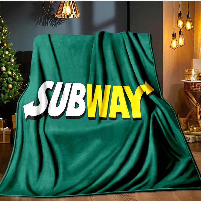 Subway Flannel Blanket, Use for Birthday/Holiday Gift, Soft Blanket for Sofa/Bed/Camping/Office/Tourism Use,All Seasons