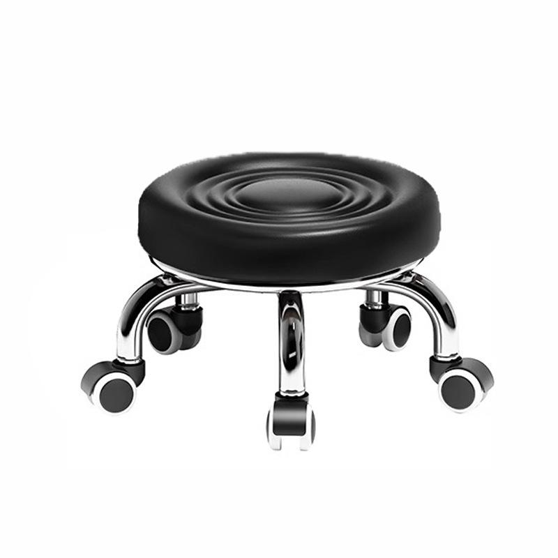 

Round Low Stool with Wheels: Silent, Universal Casters for Home, Toddler Learning, and Grout Tasks