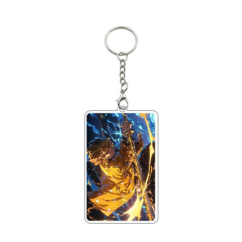 Anime 8cm Kamado Tanjiro Nezuko Agatsuma Zenitsu Cartoon Characters Acrylic Keychain Accessories Car Pendant Gifts Toy Wholesale