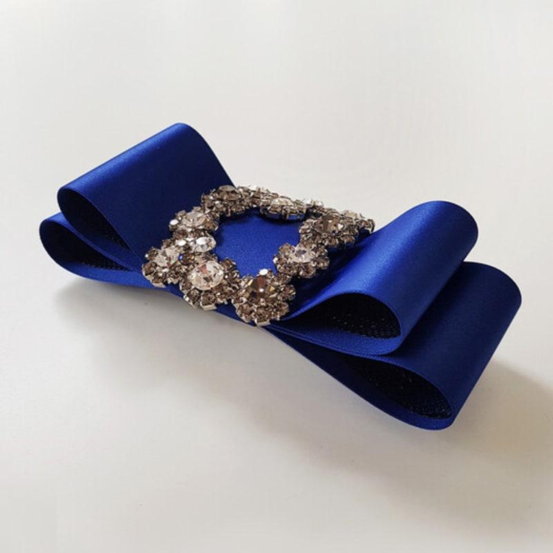 RACOHA Square Splendid Big Ribbon Hairpin_Blue