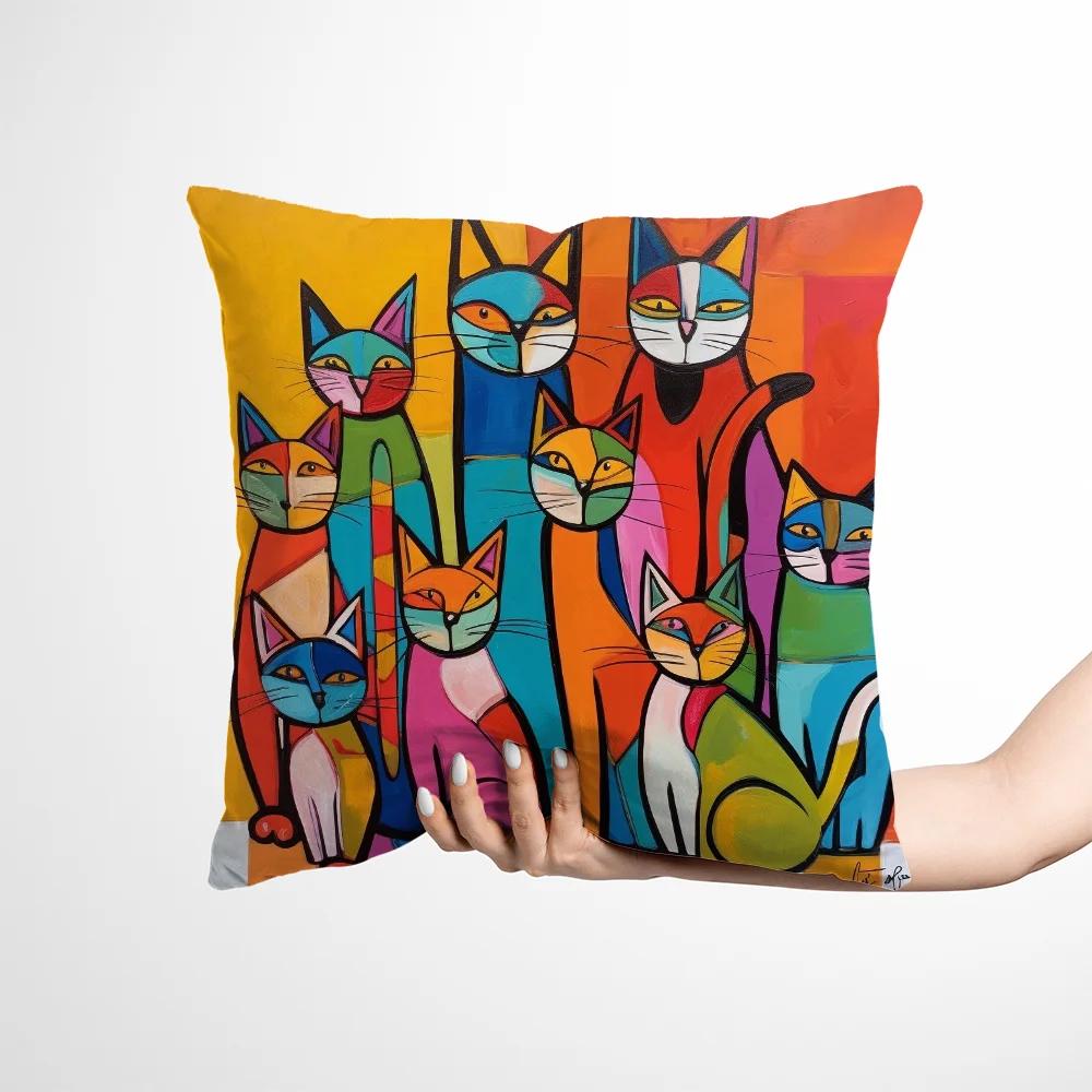 Povlak na polštář Picasso's Cat Povlaky na polštáře Dekorační polštáře na dívčí postel Ozdobné polštáře x Povlaky na polštáře