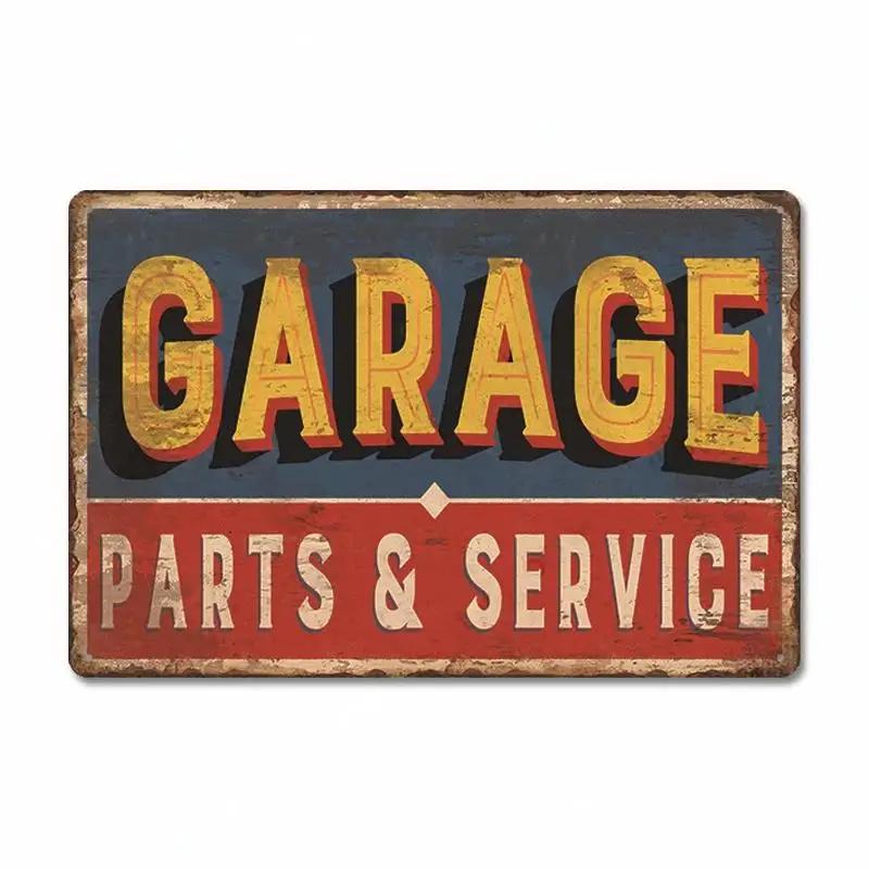 Route 66 Car Metal Dad's Garage Metal Tin Signs Poster Vintage Tinplate Retro Plaque Garage Man Cave Tire Shop Wall Art Decor