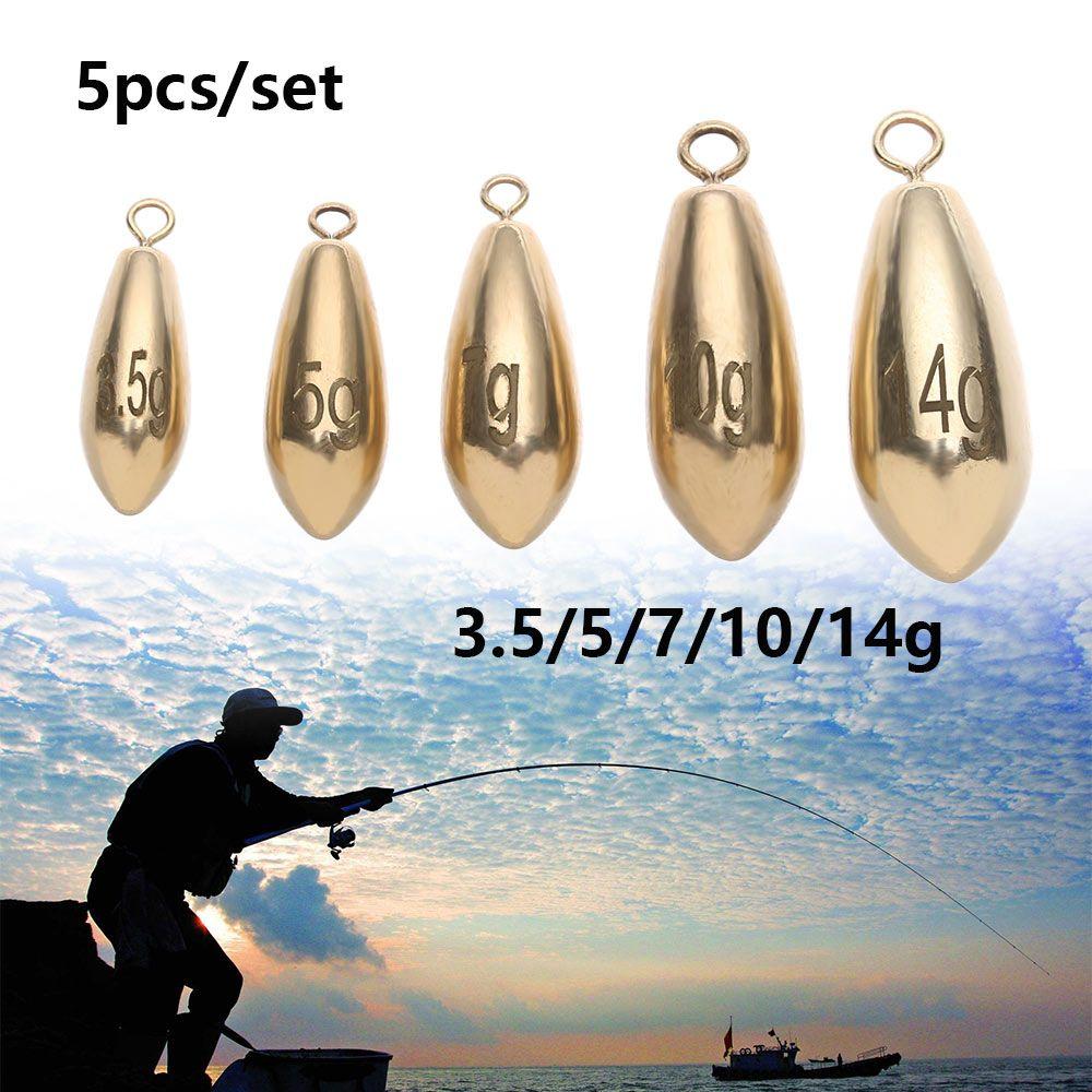 5pcs High Quality Weights Additional Weight Hook Connector Brass Fishing Lead Fall Sinker