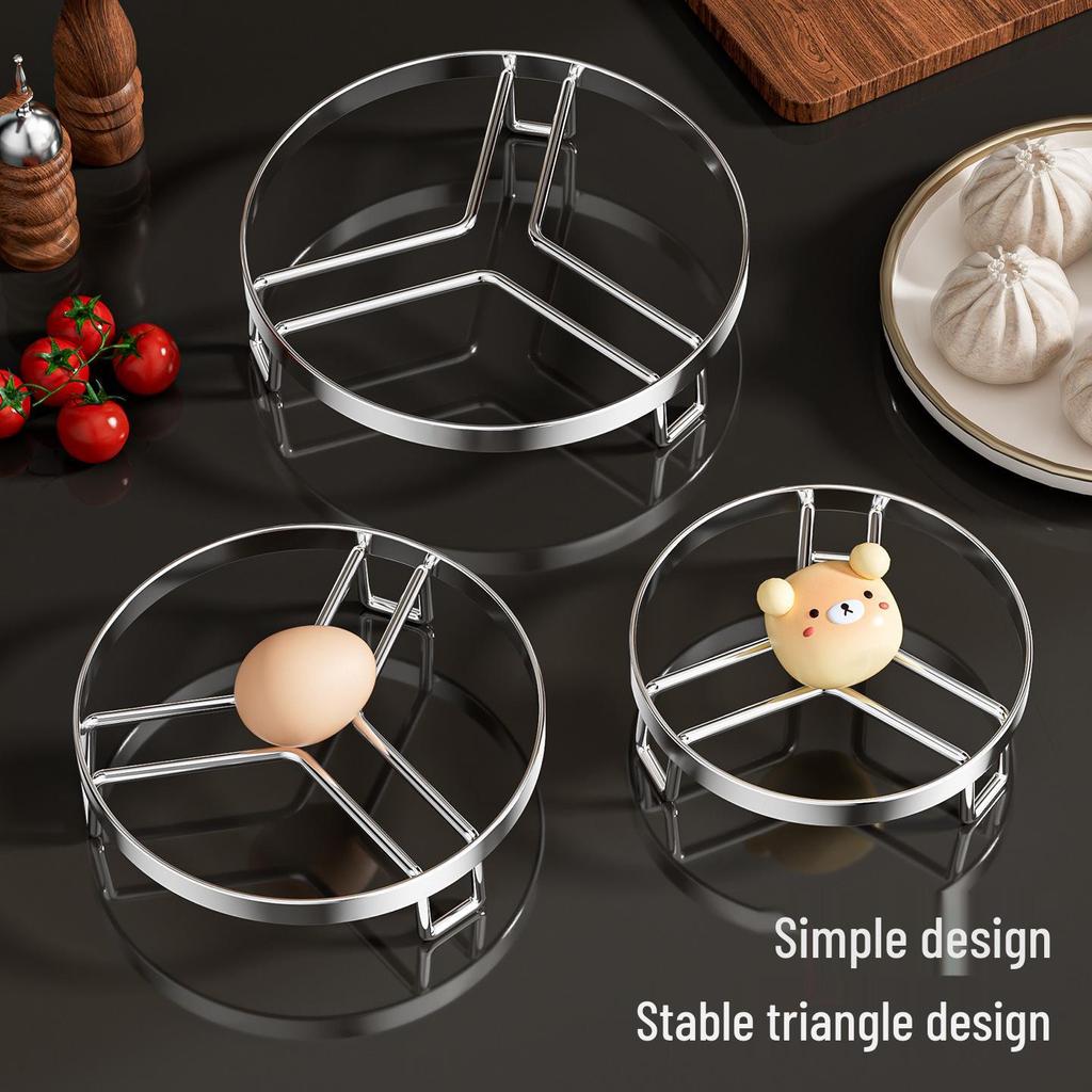 Round Stainless Steel Kitchen Wok Steamer Basket, Pot Stand & Heat Insulation Holder