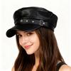 1pc Women Beret Cap with Black Star Embroidery,Solid Color Retro Hat,Korean Style Casual Flat Top Newsboy Hat for Outdoor,Travel