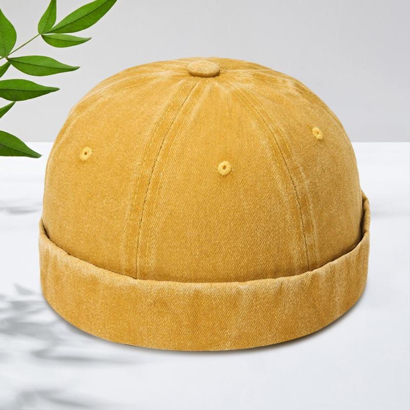 Washed denim melon fur hat embroidery street light board landlord hat personality fashion retro outdoor tide