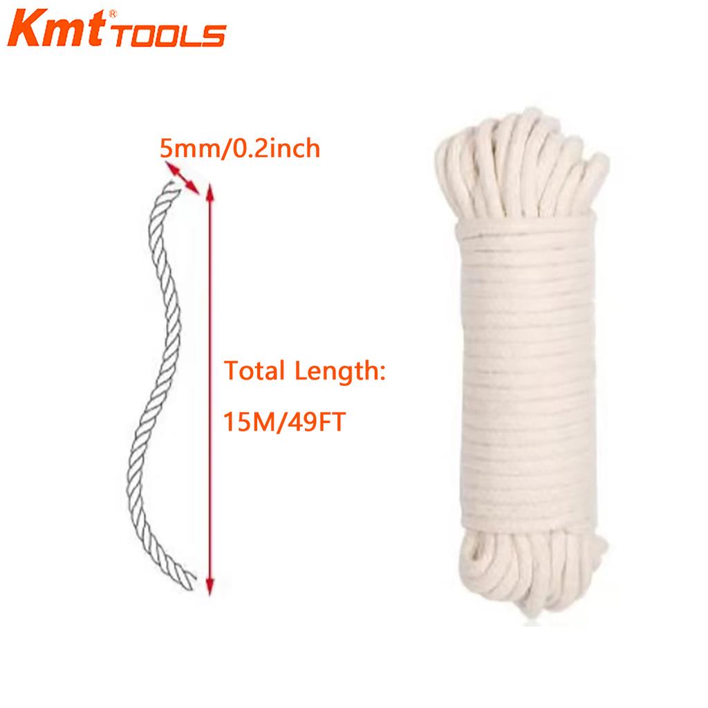KMT 1 buc frânghie împletită din bumbac natural, polivalentă, frânghie, 4 mm x 10 m(0,16 inchi x 32,8 ft)