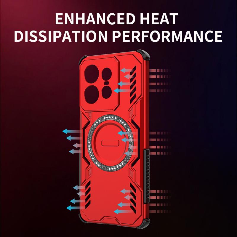 KEYSION Hollow Heat Dissipation Case for Motorola Edge 50 Pro 5G Silicone+PC Magnetic Cooling Shockproof Phone Cover for Edge 50 Pro