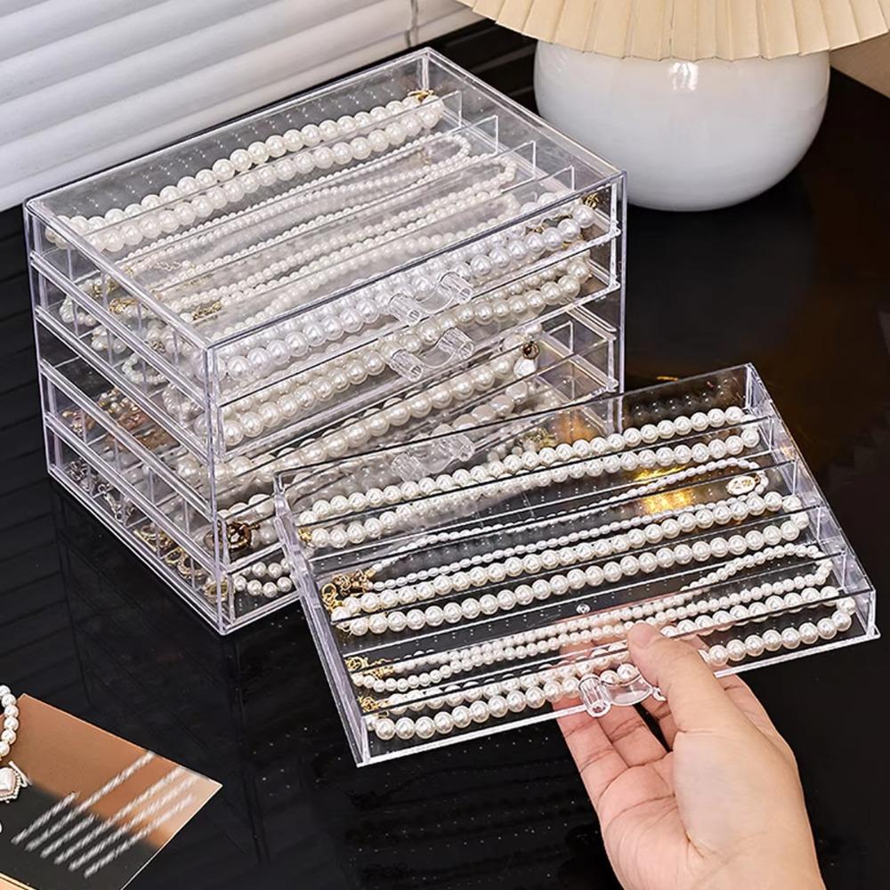 3/5 Layer Jewelry Tray Waterproof Necklace Display Cabinet for Women