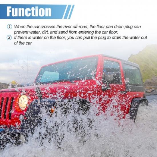 Pack of 4 for Jeep Wrangler JK JL 2014- Rubber Oval Plugs Pan Drain Plugs