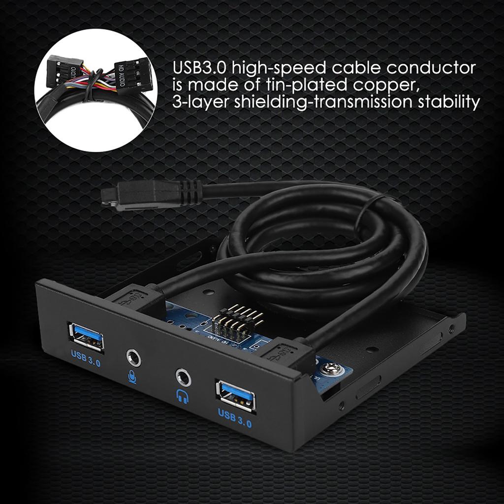 USB3.0 AUDIO Floppy Front Panel 3.5inch 2 USB3.0 Interfaces with Mic Audio