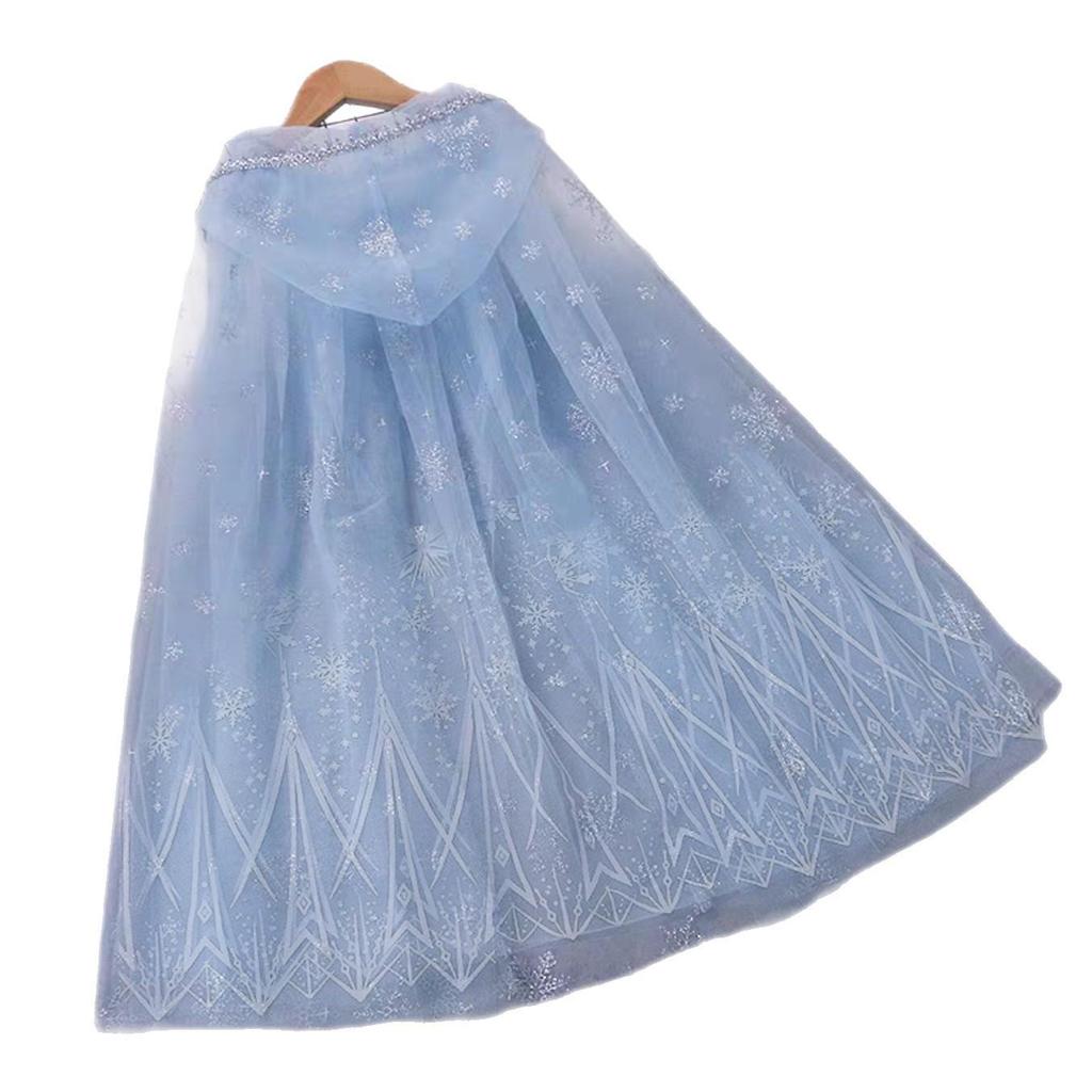Frozen 2025 Princess Mesh Cape for Girls: Halloween Shawl for Little Ladies