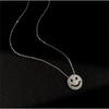 Trendy Zircon Smile Face Necklace: Women's Clavicle Chain with Hip Hop Korean-Japanese Design