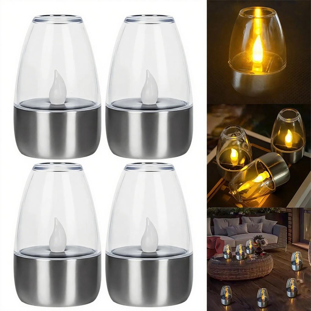 LED Solarlys Flammeløst Oppladbart Nattlys For Bryllupsfest Hagedekor Utendørs Vanntett Solarlys Lampe