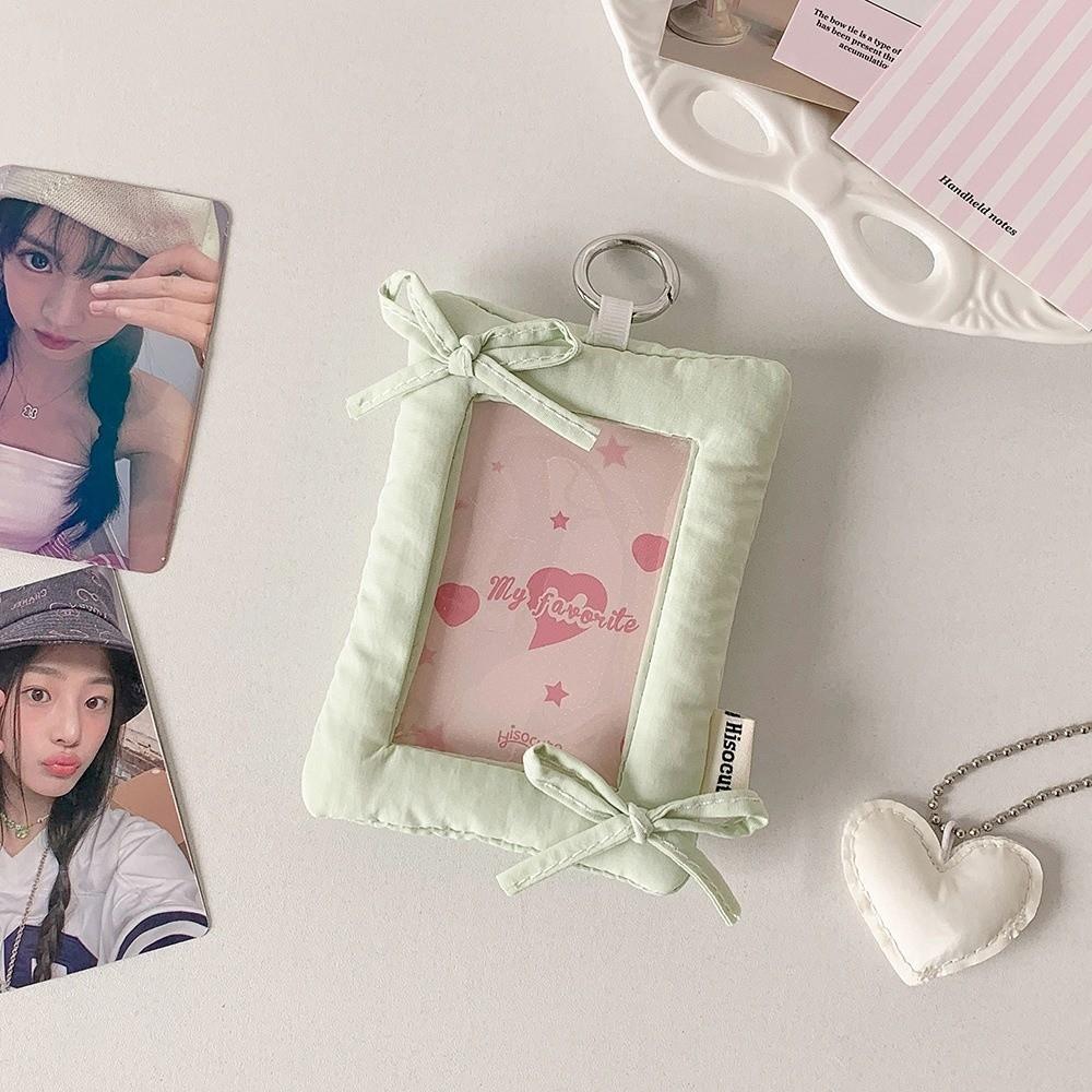 Bowknot Photo Photocard Frame with Keychain Idol Card Display Protector  Card Decor