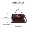 Genuine Leather Top Handle Crossbody Bag for Women Vintage Oil Wax Leather Shoulder Bag Small Luxury Designer Satchel Handbag