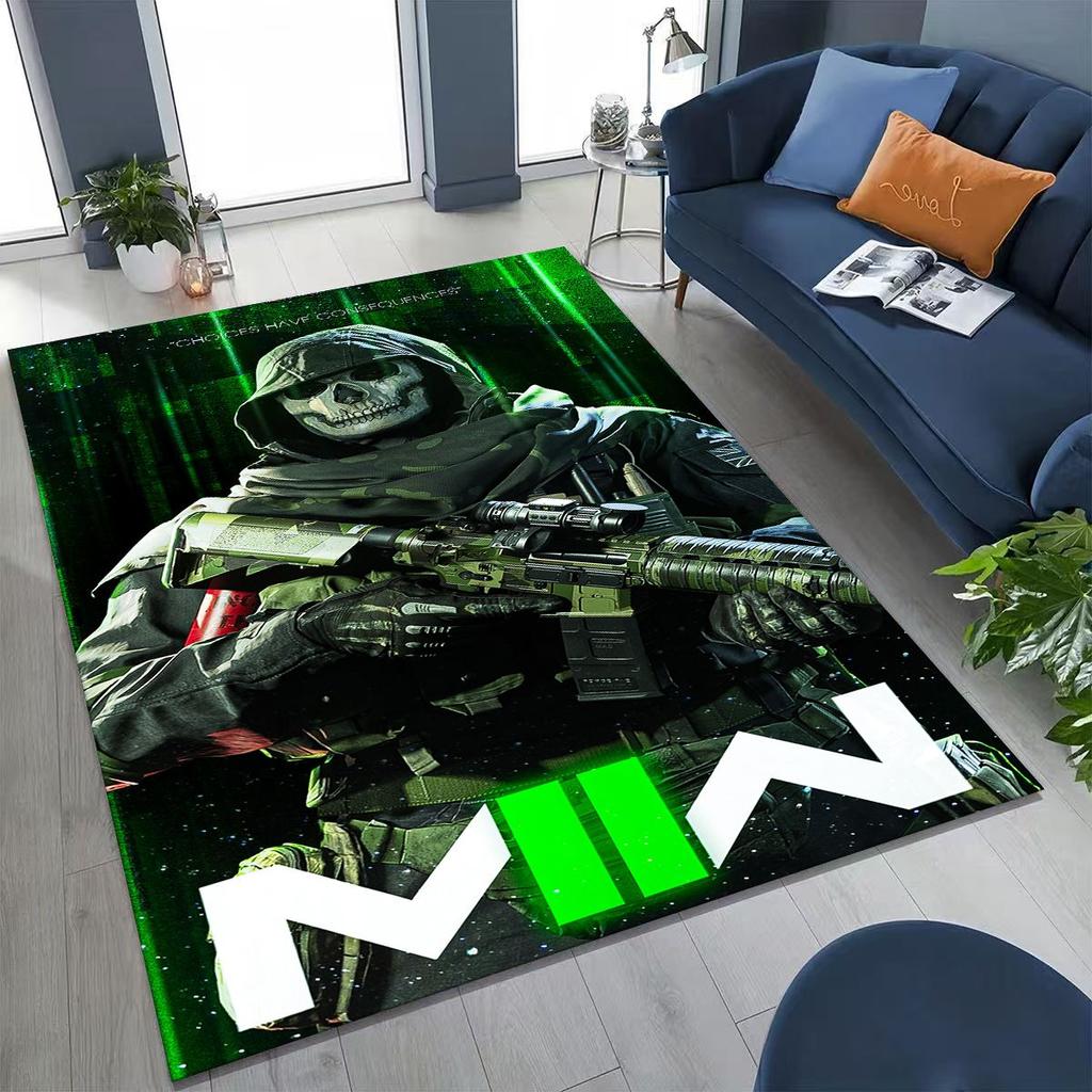 Classic Game Call of Duty Ghost Simon Cartoon Art  Rug for Bedroom Living Room Sofa Home Doormat Decor,Kids Non-slip Floor Mat