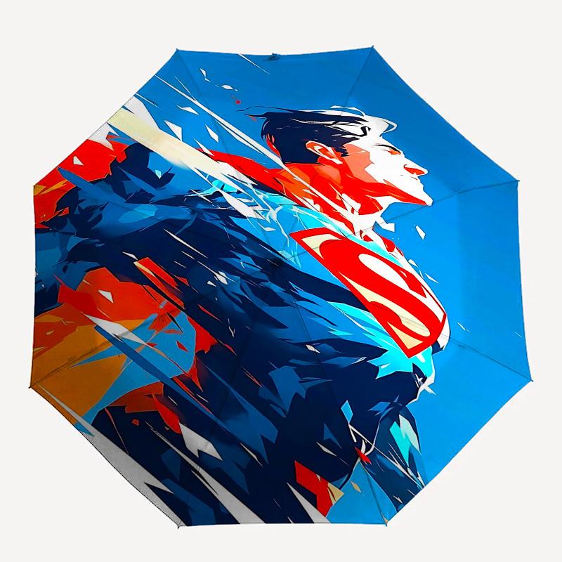 

1pc Superman hero Automatic Folding Umbrella - Compact 8-Rib Design, Durable Plastic & Iron1061L
