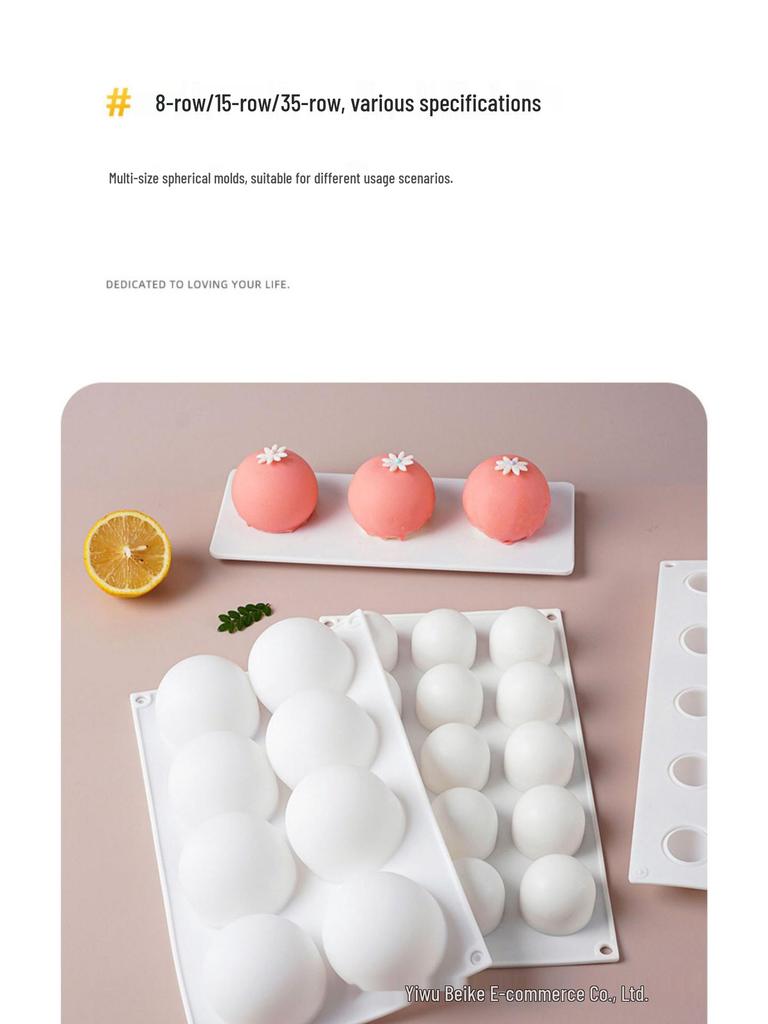 3D Round Silicone Mold for Chocolate, Candy, and Mousse Cakes