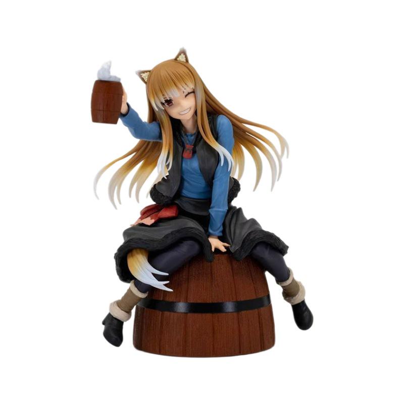 Spice and Wolf Holo Barrel Anime Figure: Beautiful Sitting Girl Car Decor