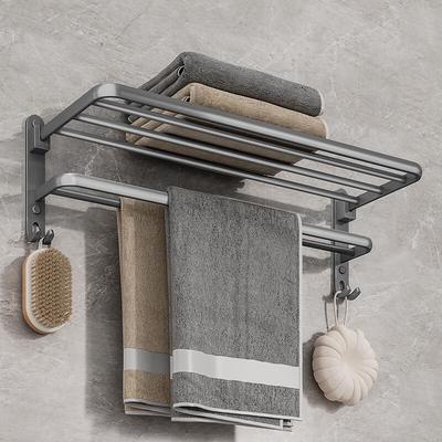 Huxiansen Bohrloser faltbarer Badezimmer-Handtuchhalter
