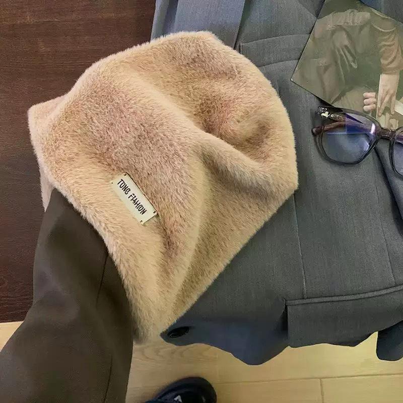 Women Plush Beanies Hats Winter Fleece Wool Outdoor Skullies Hat Female Gorros Solid Warm Coldproof Thicken Caps Fashion Baggy