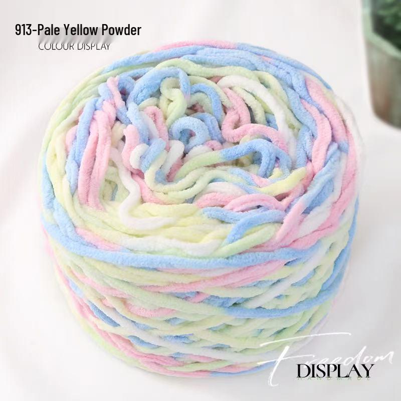 New 3.8 Liang Colored Ice Yarn: Thick Single-Strand for Crochet - Ideal for Shoes, Slippers, Scarves, and Seat Cushions.