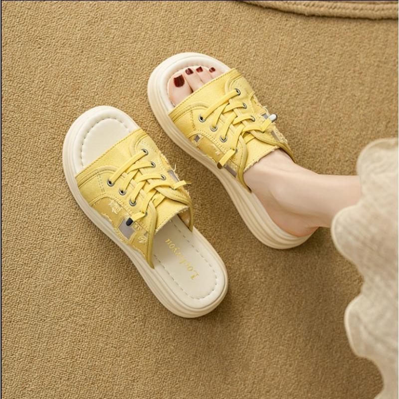 Fashion 2025 Ladies  Slippers Fashion Tide Flats Platform Peep Toe  Shoes Size  Female Outdoor Leisure Chunky Slides