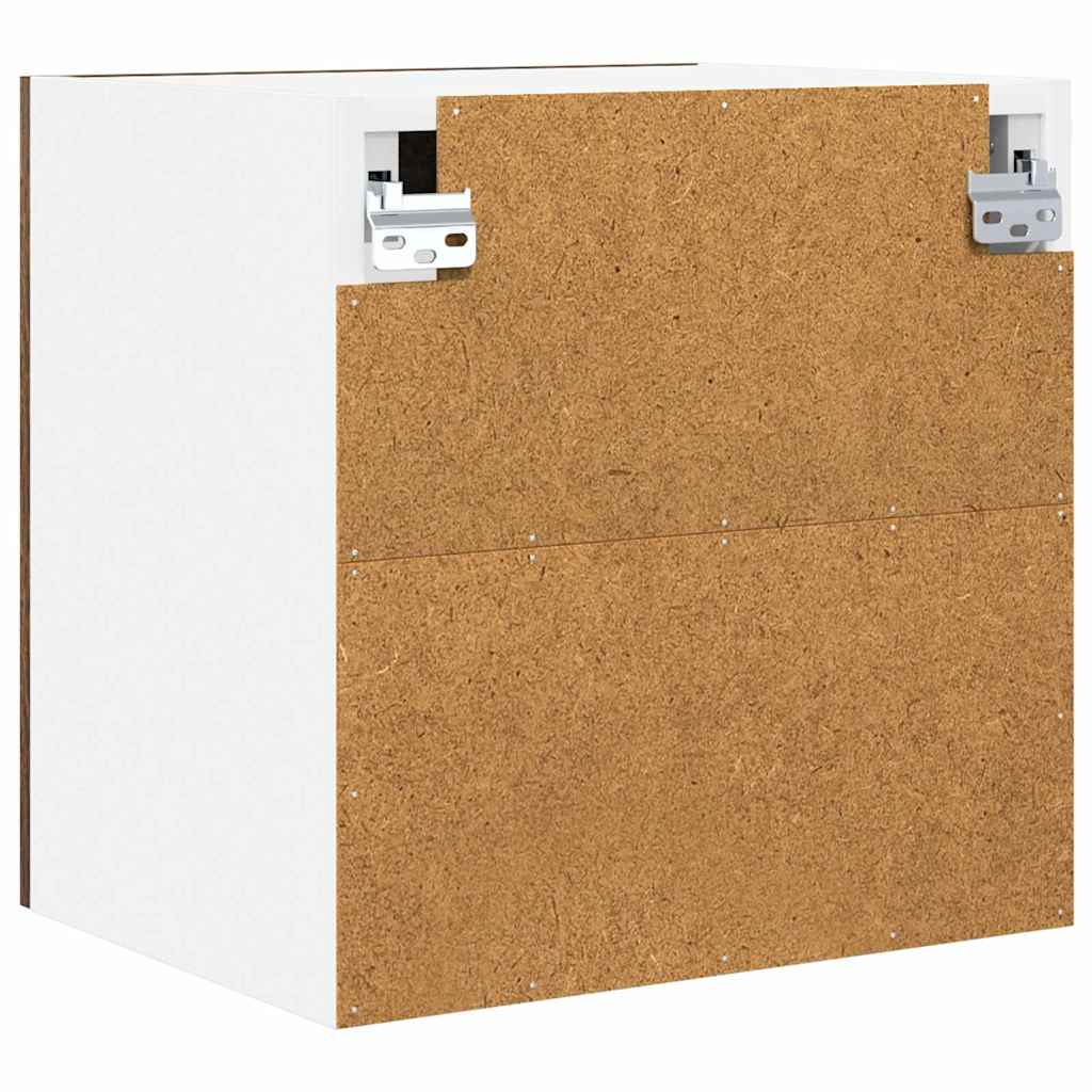 Wall Mounted Cabinet with Door 2 Pcs Smoked Oak 40 X 31 X 40 Cm