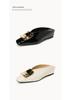 Wei Wei Retro Square Toe Slip-On Women's Sandals with Square Buckle