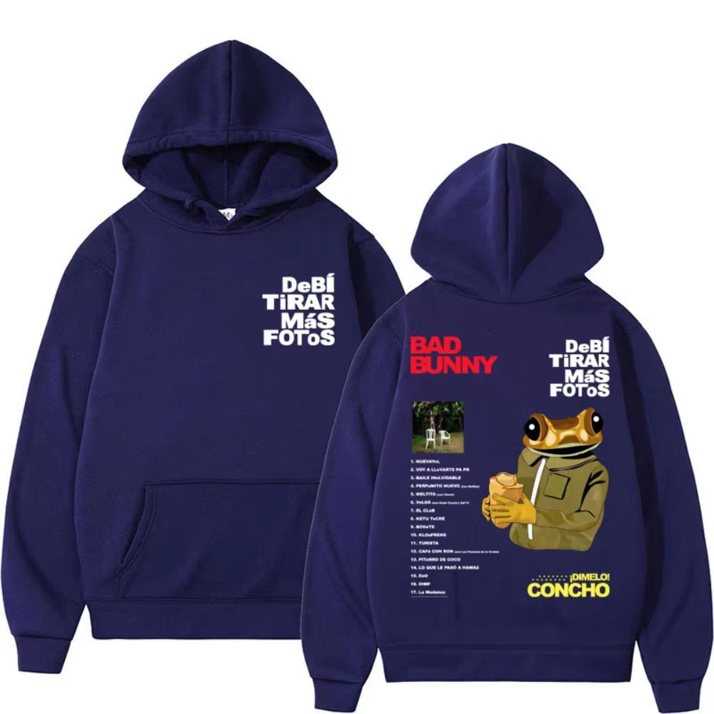 Bad Bunny Debi Tirar Mas Fotos Album Tour Hoodie Men's Fashion Hip Hop Popular Pullover Fleece Oversized Sweatshirts