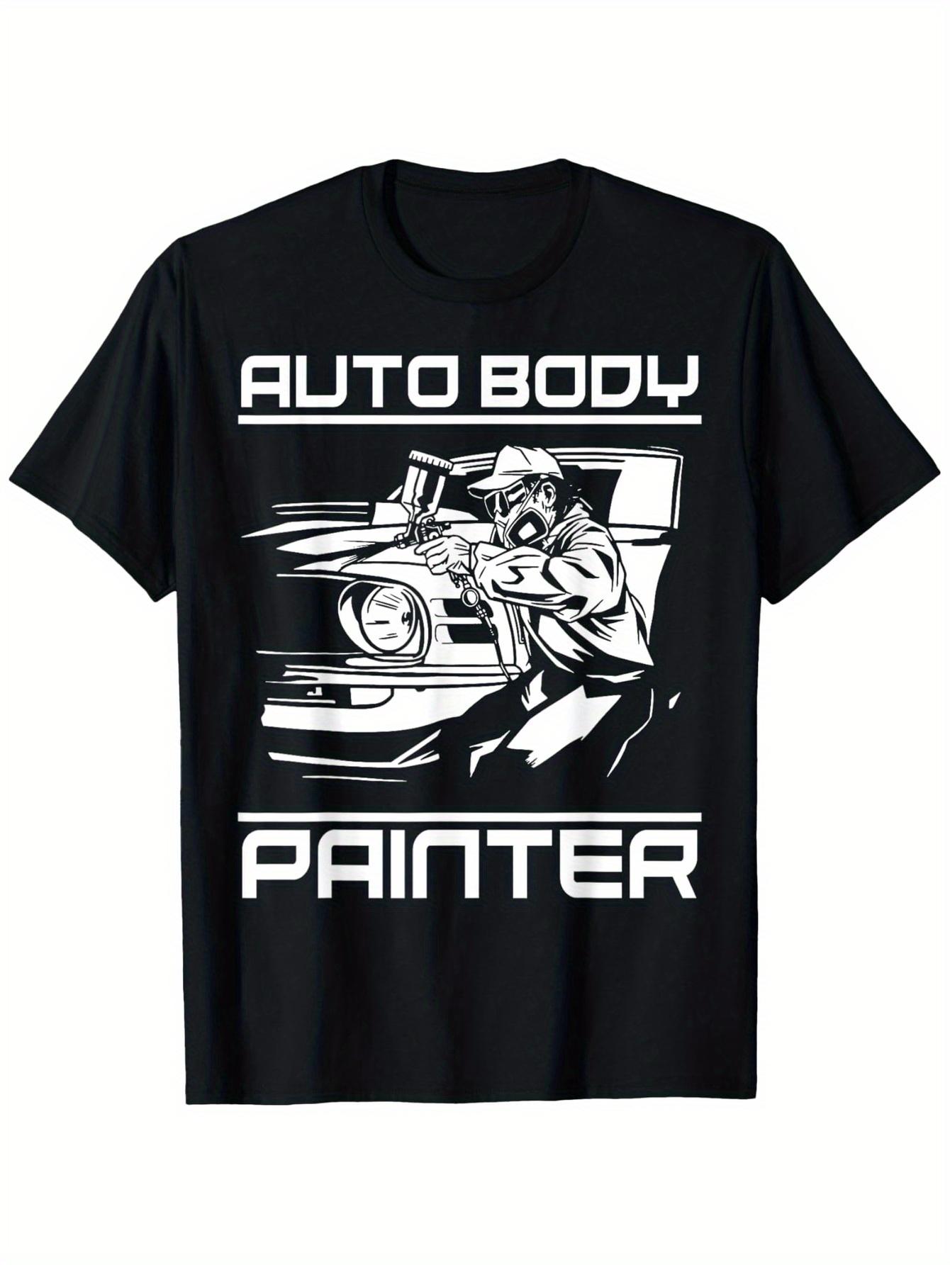 

Auto Body Painter Graphic TShirt for Men100 Cotton Sizes SXXXLRound Neck Classic Car Design printed Tshirt S