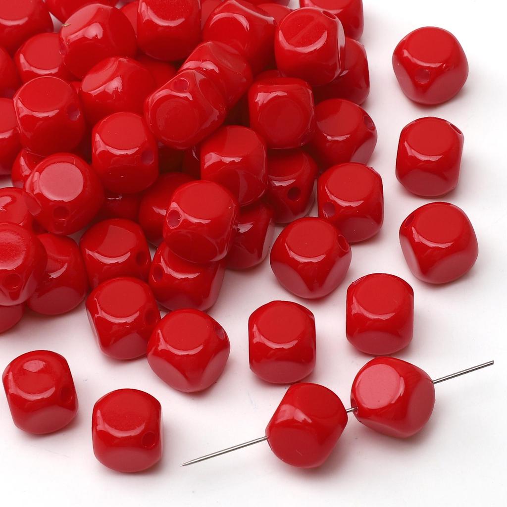 5Pcs Acrylic Spray Painted Square Shaped Beads Oblique Cut Surface Beads For DIY Necklace Bracelet Earrings Jewelry Making Craft Accessories