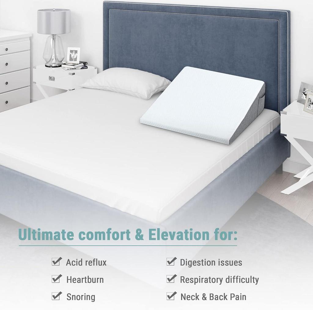 10-Inch Elevated Bed Wedge Pillow for Reflux and Pregnancy Support