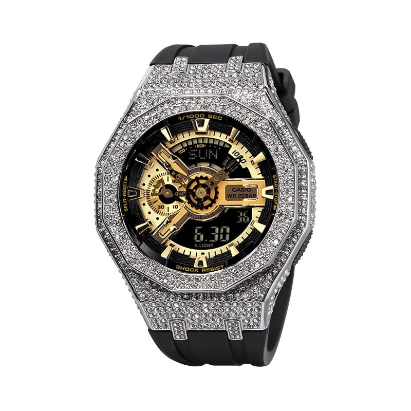 CASIO Unisex Liquid Crystal/Analog Dual Display Series Gold Watch GA-110GB-1A(Watch4--)