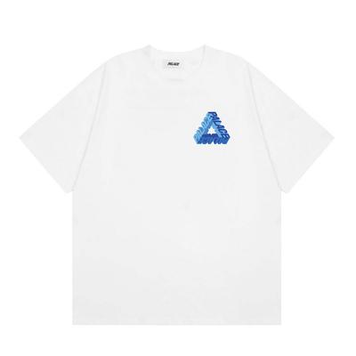 Trendige Marke PALACE klassisches dreidimensionales 3D blaues Phantom großes Dreieck LOGO aufgedrucktes lockeres Sommer kurzärmeliges T-Shirt t