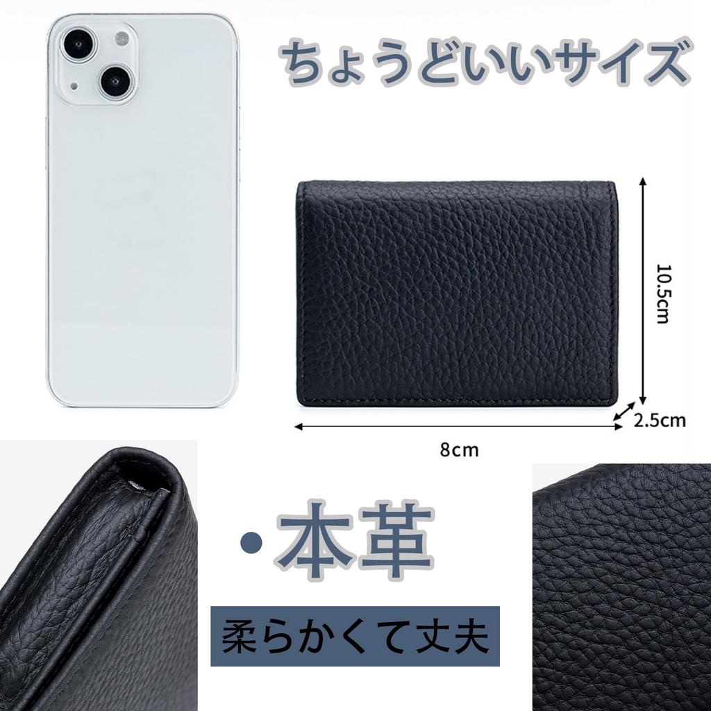 RenLianyi Business Card Holder for Men and Women, Popular Genuine Leather Business Card Case, Large Capacity, Holds 50 Cards, Stylish, Card Slots,