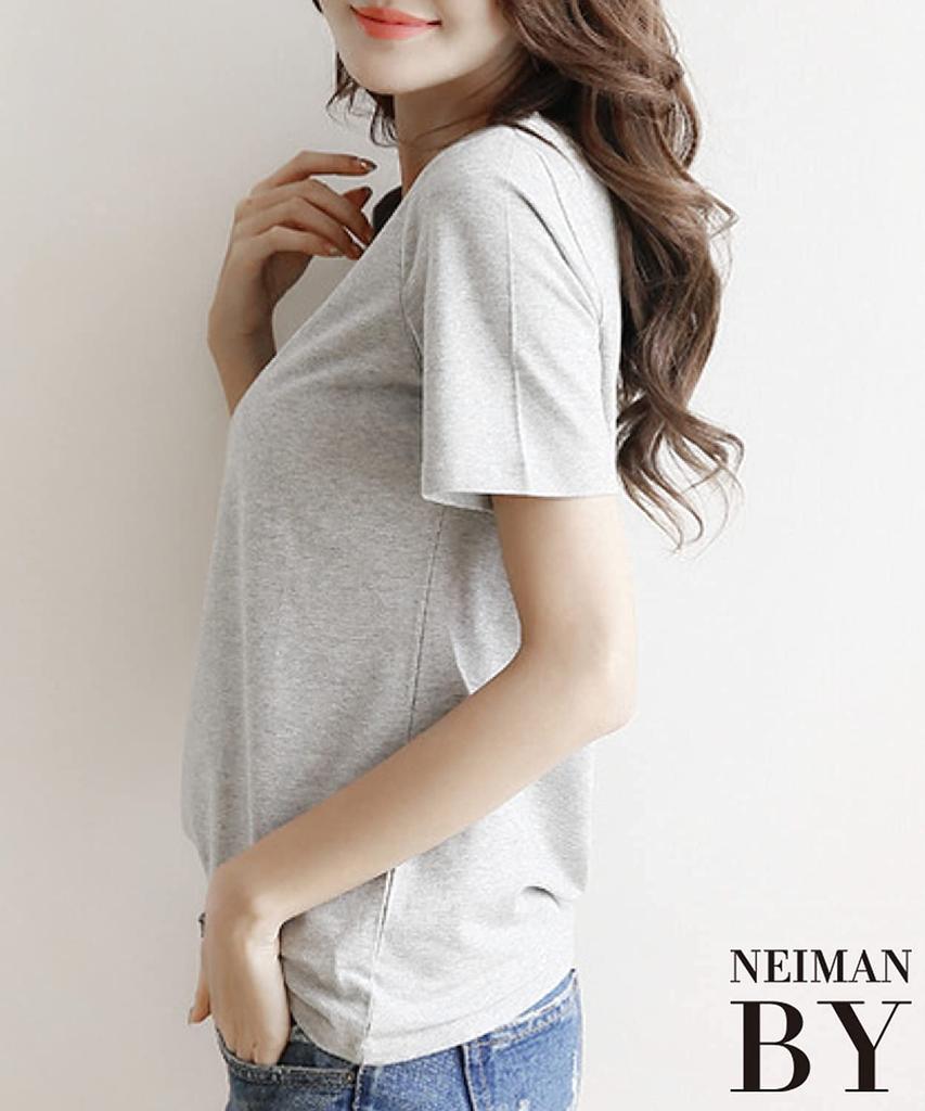 Neiman by Short Sleeve Cut and Sew and Perfect for and All Year Easy to Move Gray Size V-Neck T-Shirt, Plain, Simple, Top, Adult, Stylish, Cute, Cute,