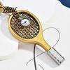 Tennis Keychain Pendant Sports Style Mini Racket Ball Engraved Design