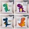 Niedlicher Jurassic Dinosaurier Kissenbezug Dekorative Cartoon Tier Kissenhülle Kinderzimmer Sofa