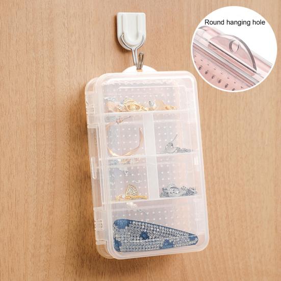 10 Grids Transparent Jewelry Organizer Divided Plastic Practical Women Jewelry Necklace Storage Case Household Supplies